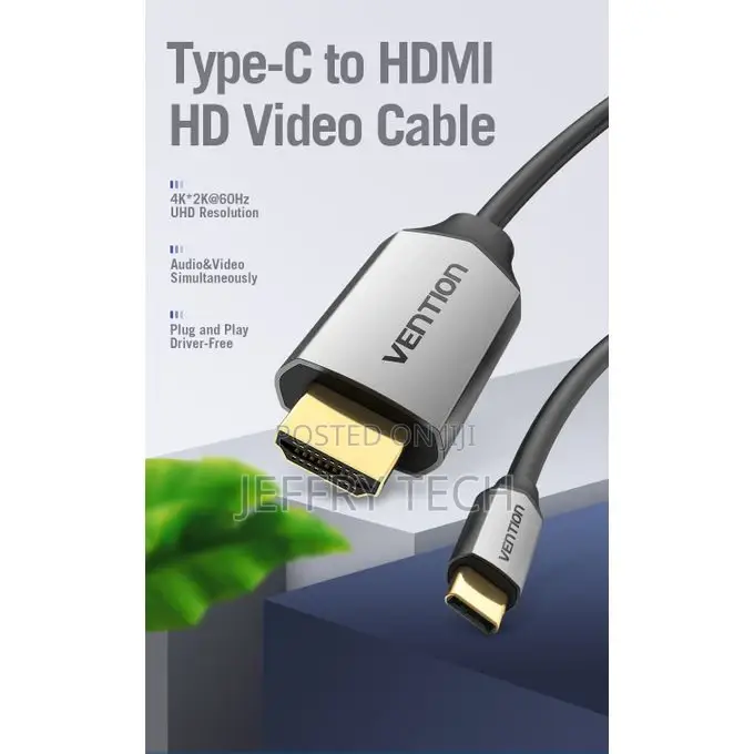 Vention USB C to HDMI Cable, USB 3.1 Type C Thunderbolt 3 To