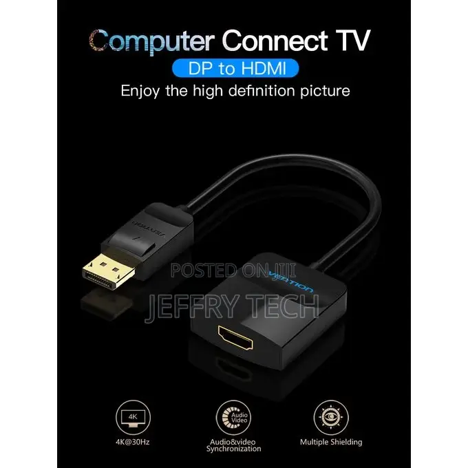 Vention Displayport (DP) to HDMI Converter 0.15M