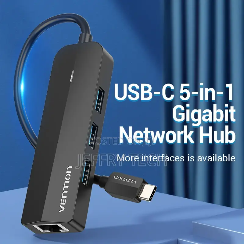 Vention 5-in-1 Usb-C Hub Mix Gigabit Ethernet Adapter