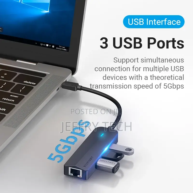 Vention 5-in-1 Usb-C Hub Mix Gigabit Ethernet Adapter