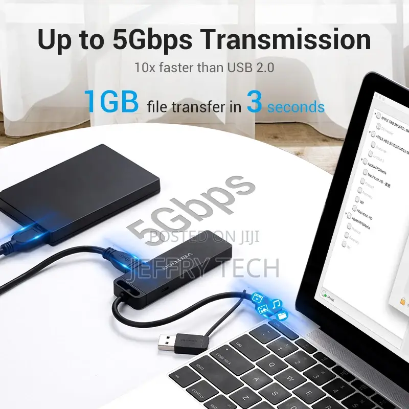 Vention 4-Port Usb 3.0 Hub With Type C Usb 3.0 2-In-1 Inte