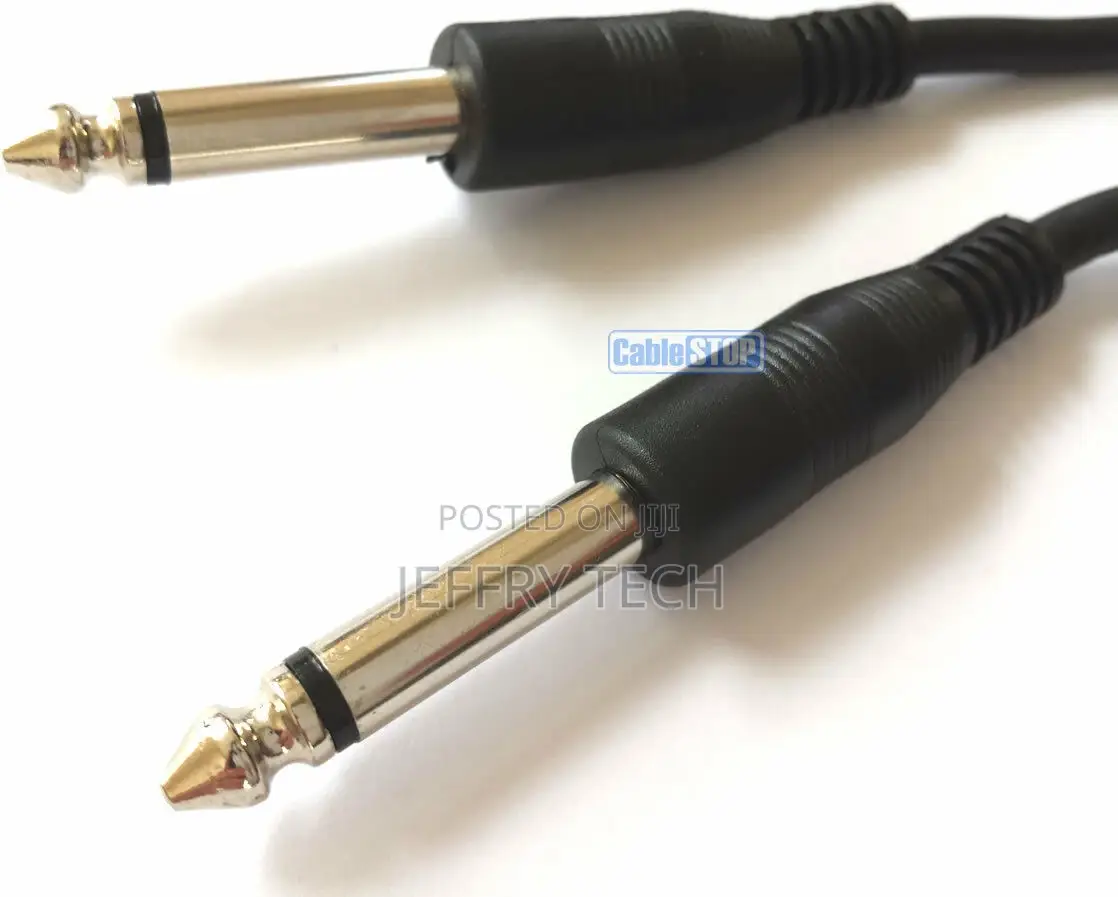 2m 6.35 Mm Mono Jack to Jack 1/4" Plug Audio Guitar Amp Keyb