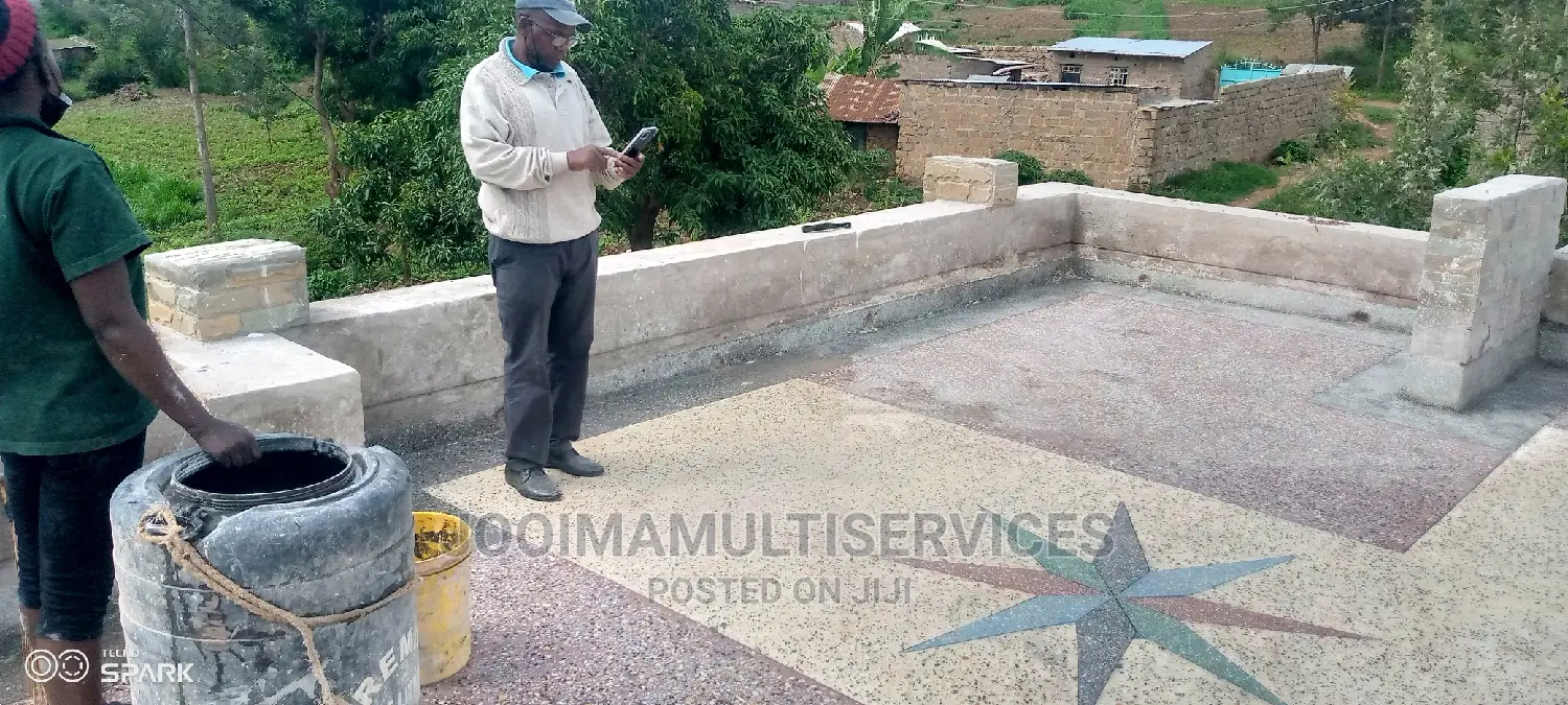 Terrazzo Fixing at Flat Roof, Demarcation ,Grinding Etc