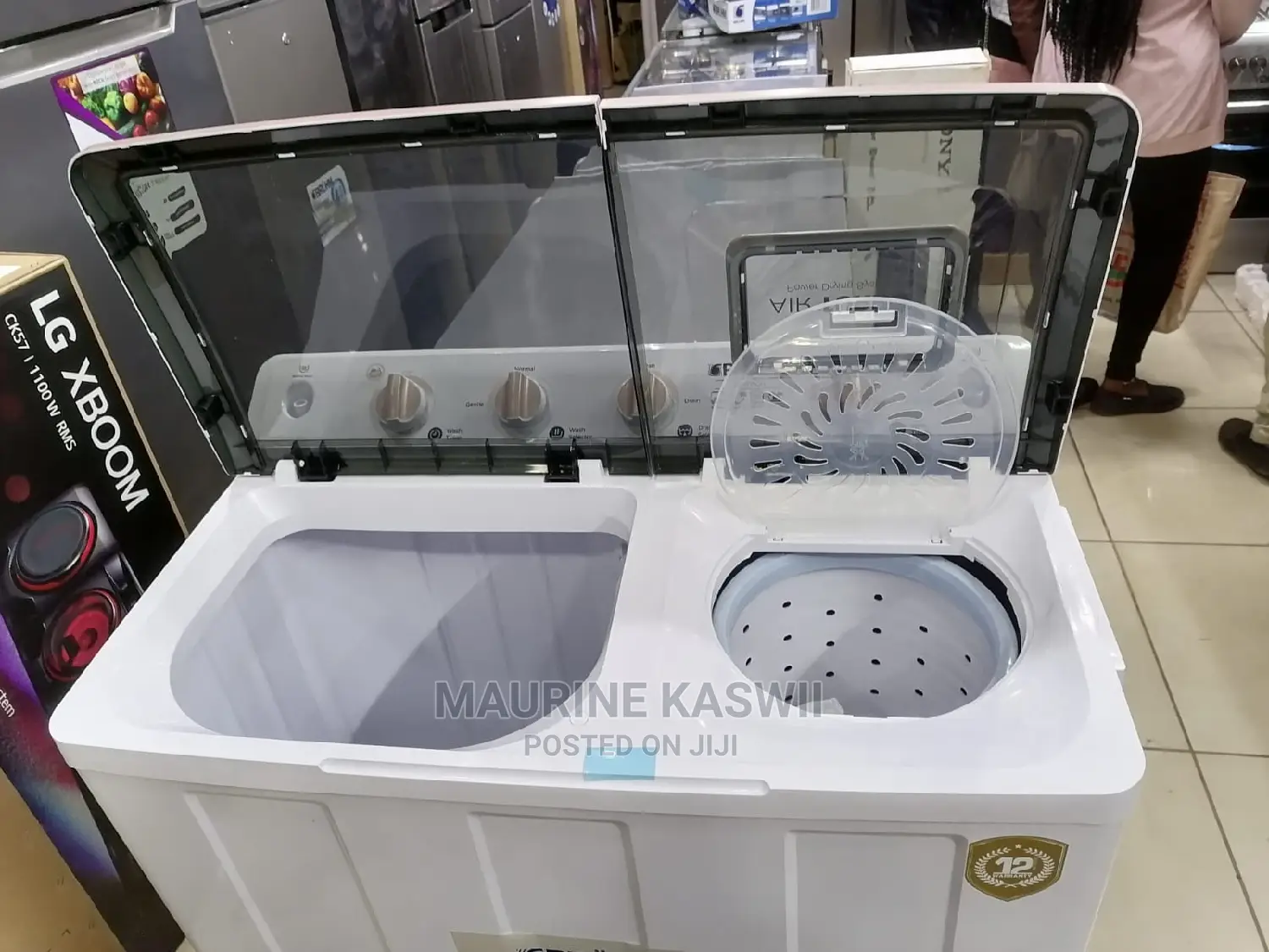 Bruhm BWT-110H Twin Tub Semi Automatic Washing Machine, 11kg
