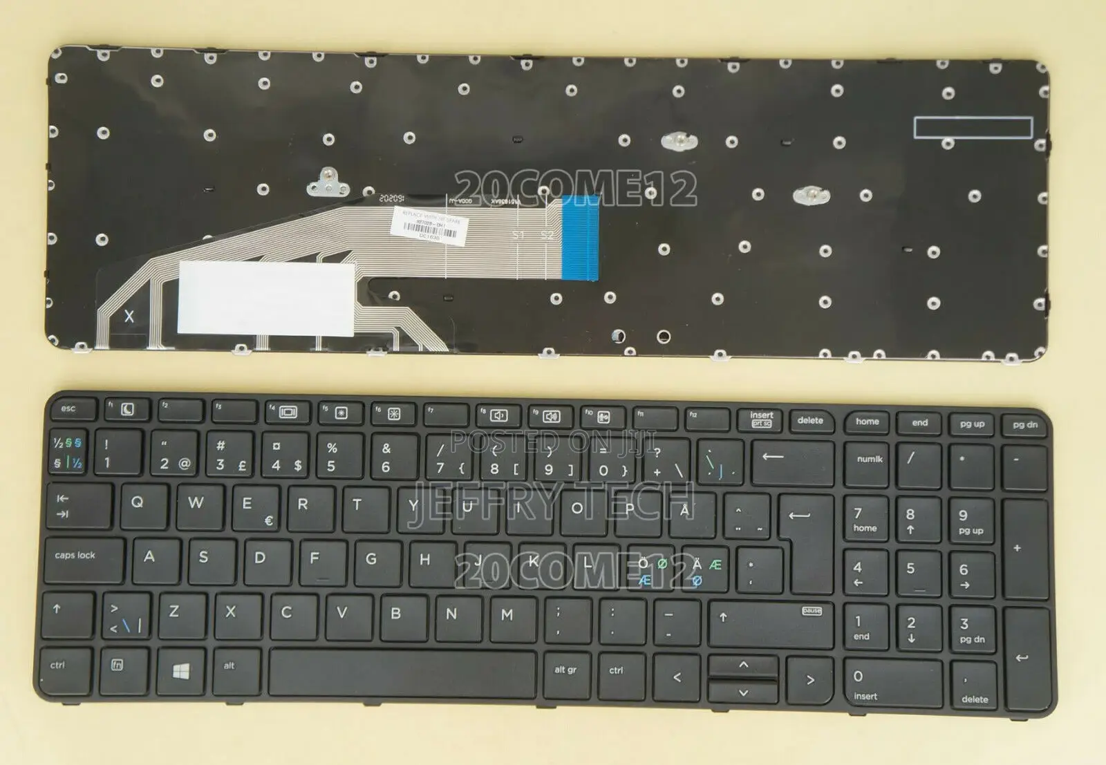 HP Probook 450 G3 455 G3 470 G3 Keyboard Nordic ND No Backli