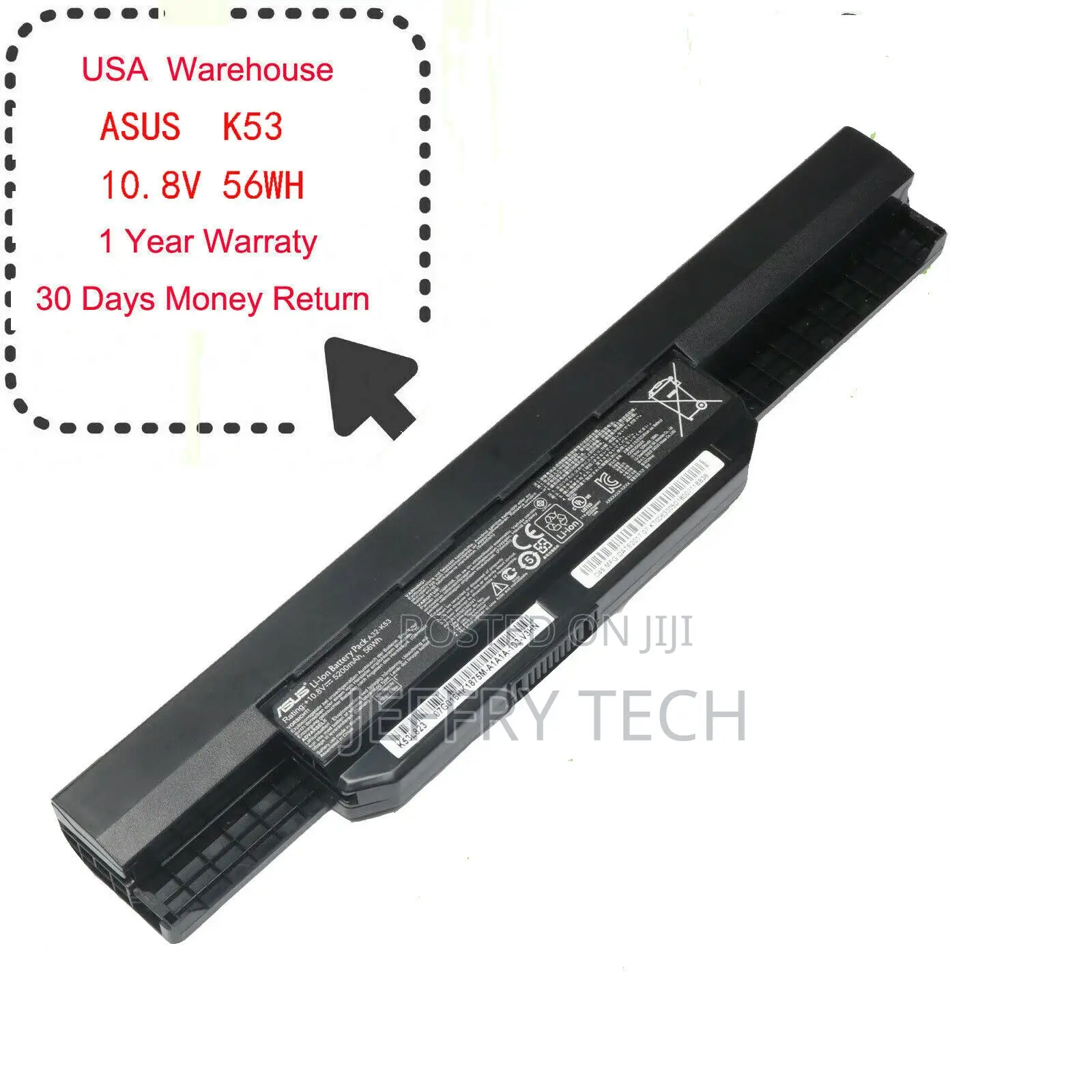 A32-K53 Battery for ASUS A43J A84H K53 K53E K53S X53 X53S X5