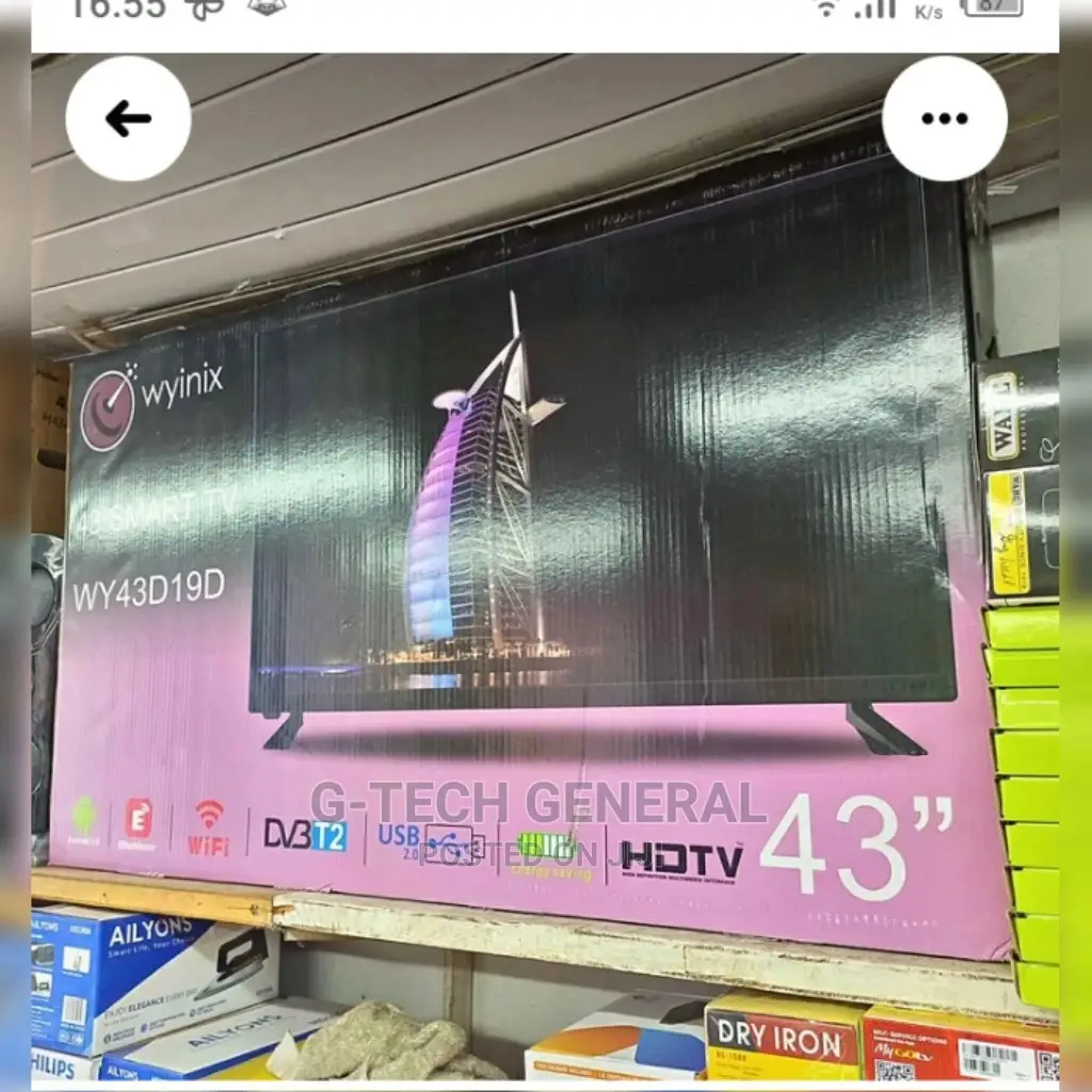Wyinix 43" Smart Android Youtube,Netflix Tv