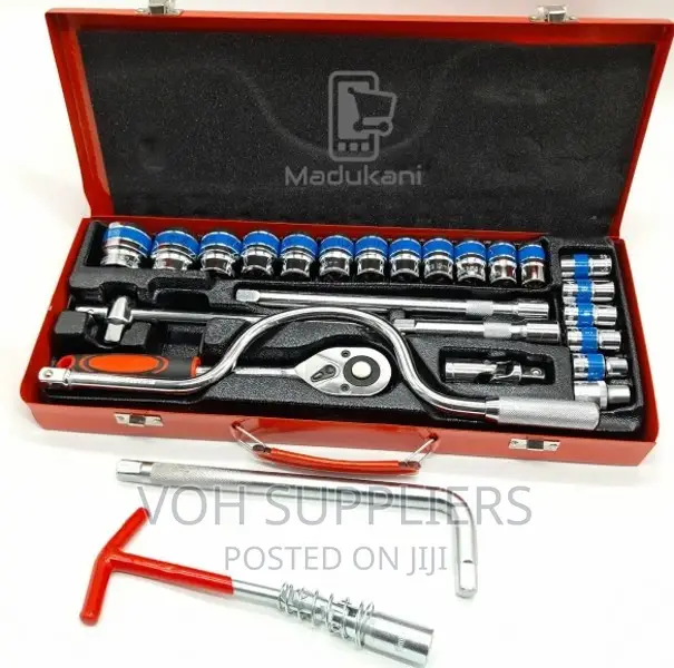 24PCS Half-Inch DR Socket Wrench Set With Extra L Handle