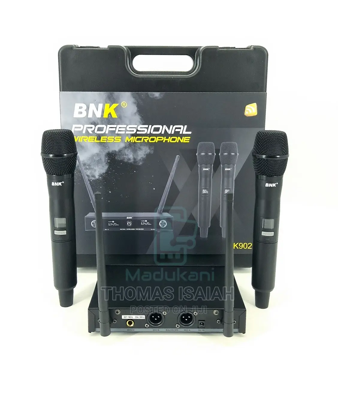 BNK BK902 UHF Dual 2 Channel Wireless Microphone System