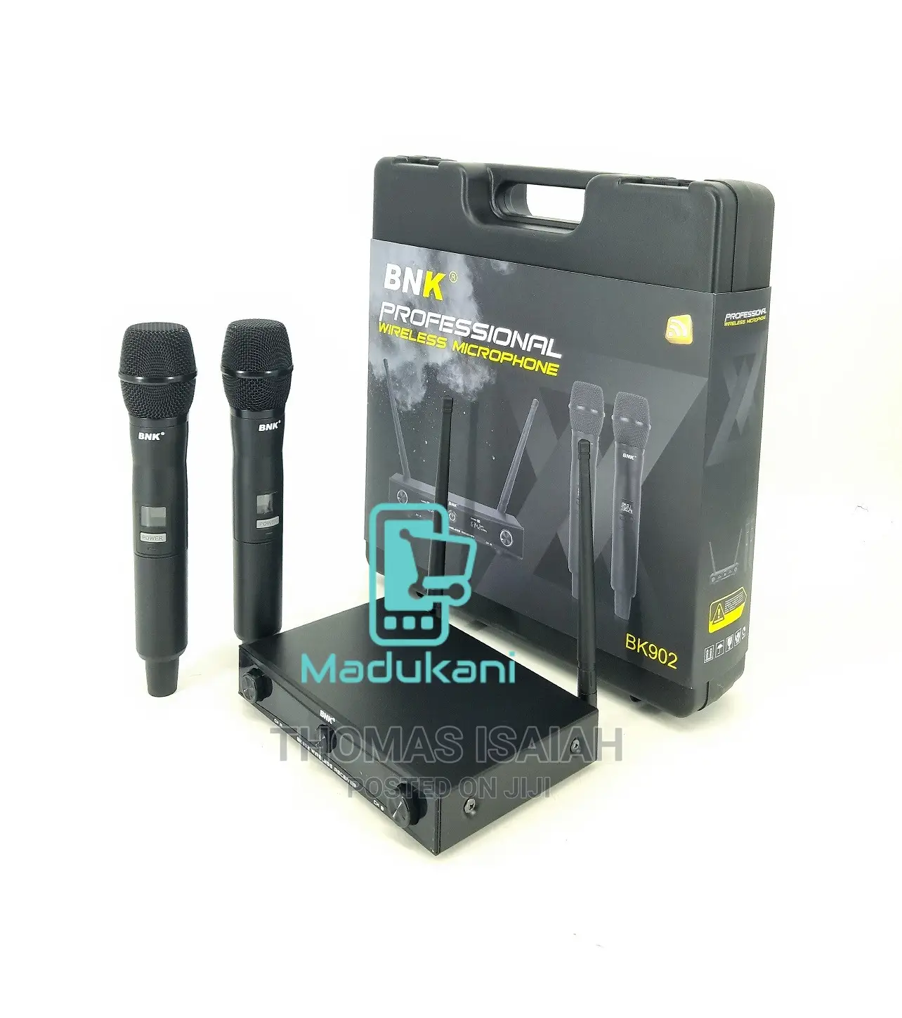 BNK BK902 UHF Dual 2 Channel Wireless Microphone System