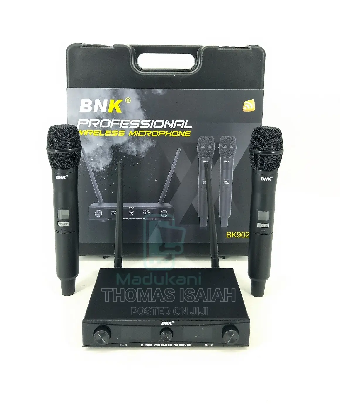 BNK BK902 UHF Dual 2 Channel Wireless Microphone System