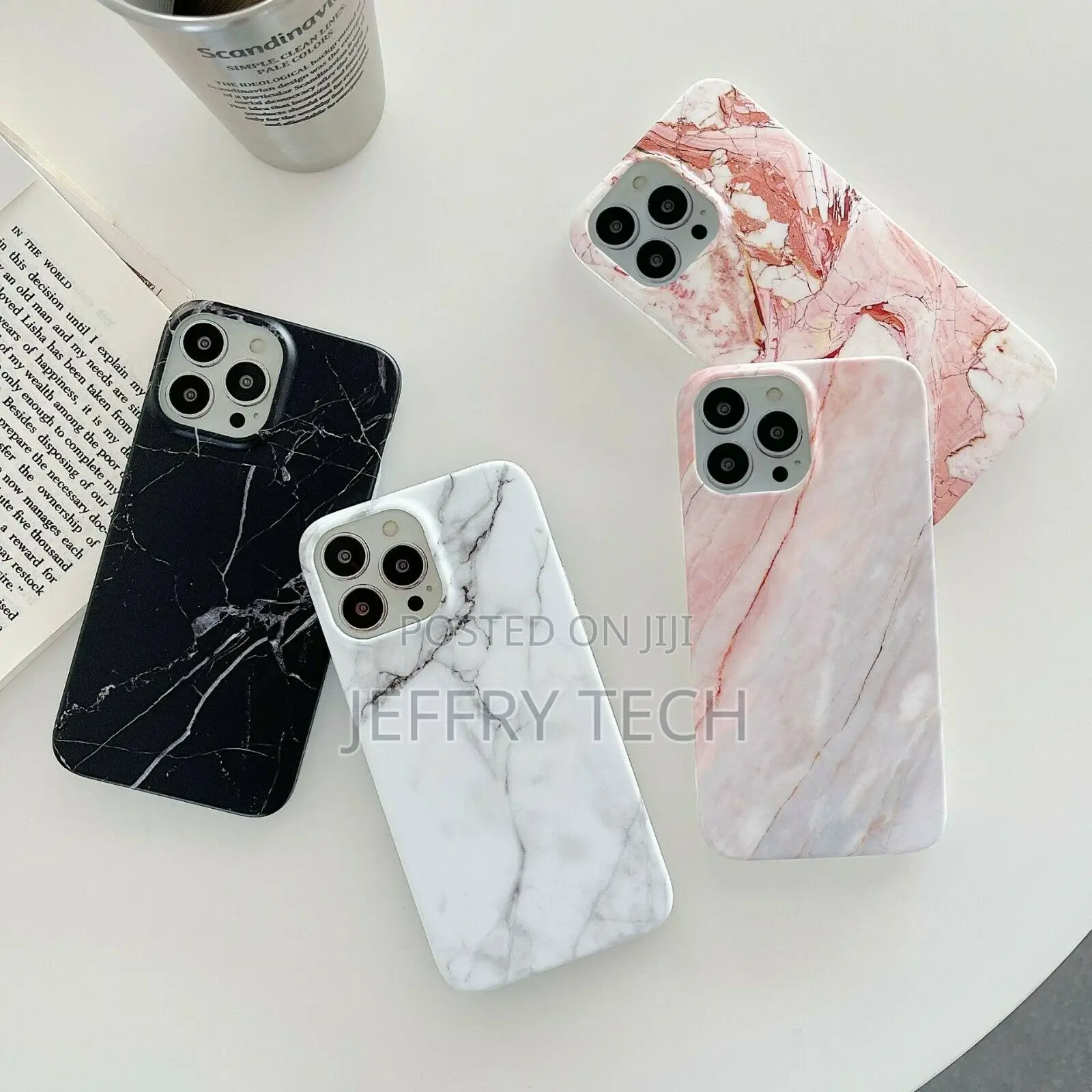 Case for iPhone 13 Pro Max Marble Pattern W Put Up Holder TP