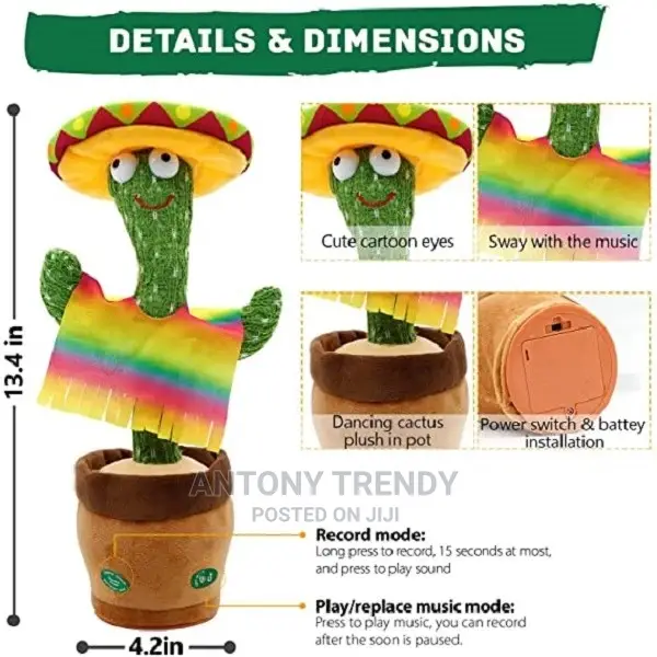 Dancing Cactus Plush For Children's Early Education