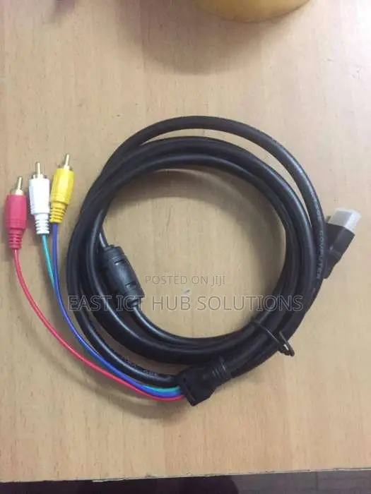 Hdmi To 3 Rca Hdmi Av Hd Cable For Computer Tv Stb - Black