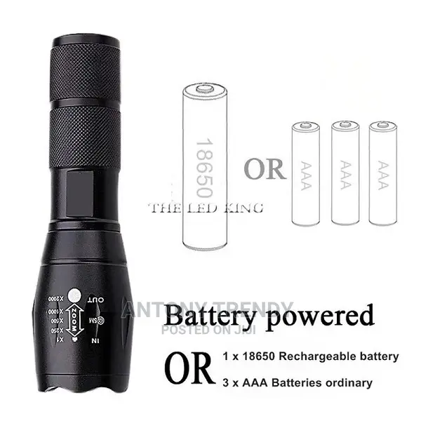 XMLT6 Led Flashlighttactical Flashlight Zoomable Waterproof.