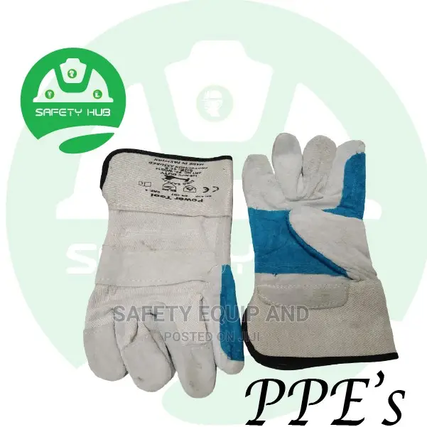 Short Leather Gloves/Stripped Cotton