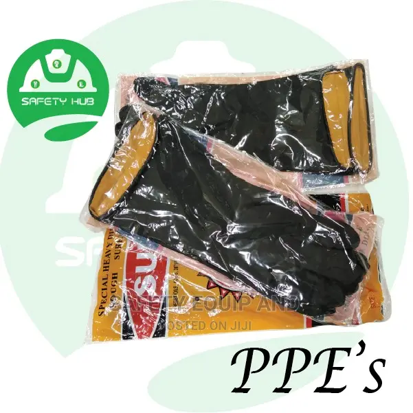 Latex Glove/Orange Black