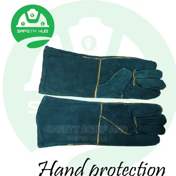 Long Green Leather Gloves