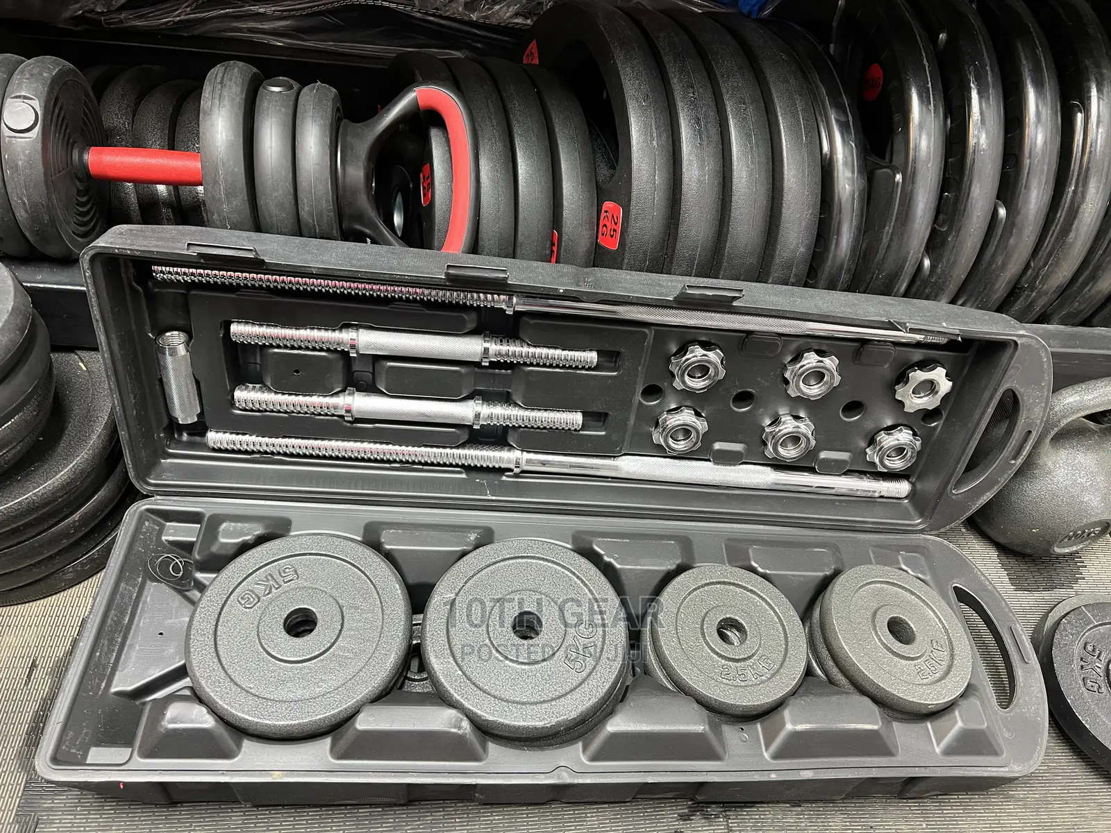 50kg Dumbbell Barbell Set Adjustable Dumbbell Briefcase Gym