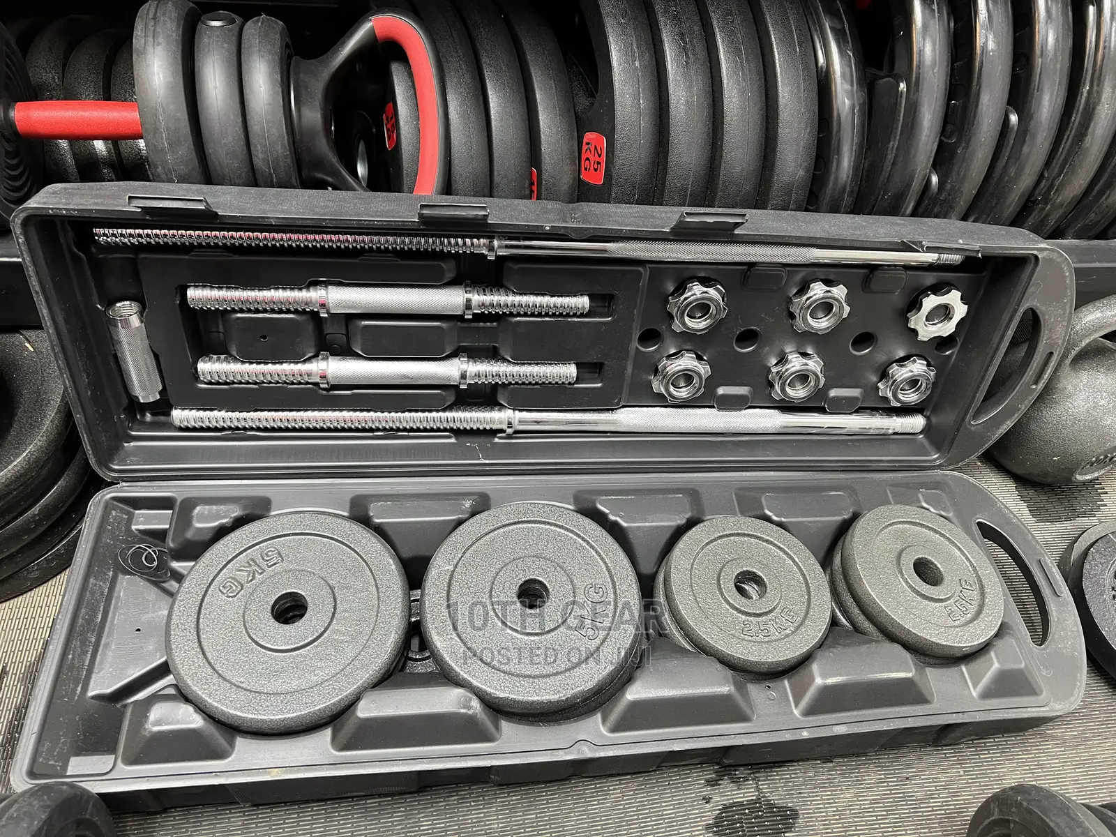 50kg Dumbbell Barbell Set Adjustable Dumbbell Briefcase Gym
