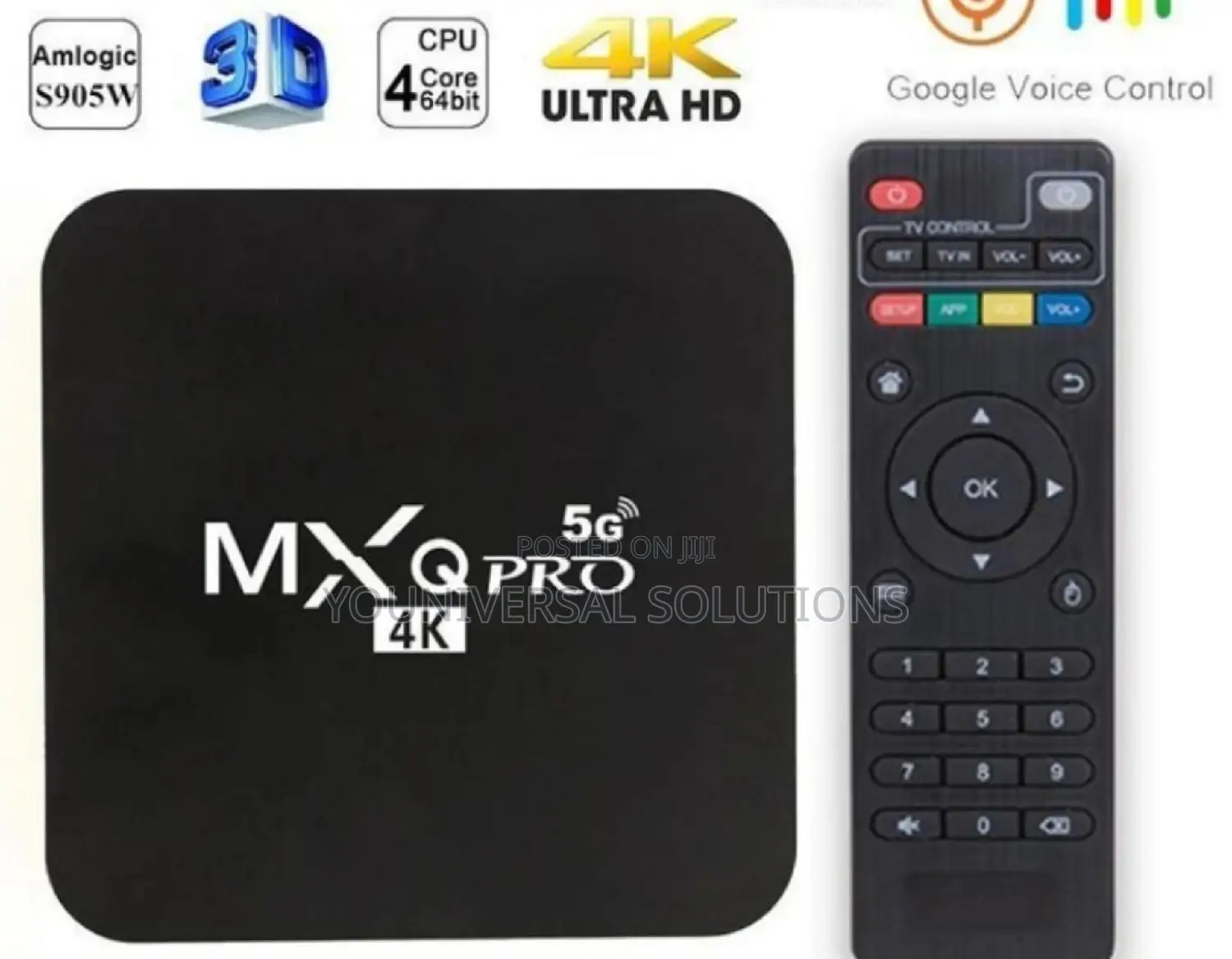 MXQ Pro TV Box Smart Android TV Box 1gb Ram 8gb Rom-5g