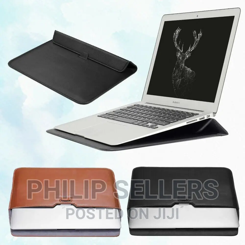 UK Slim Sleeve PU Leather Laptop Bag Stand Case