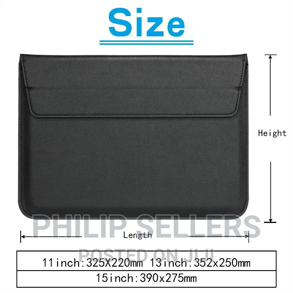 UK Slim Sleeve PU Leather Laptop Bag Stand Case