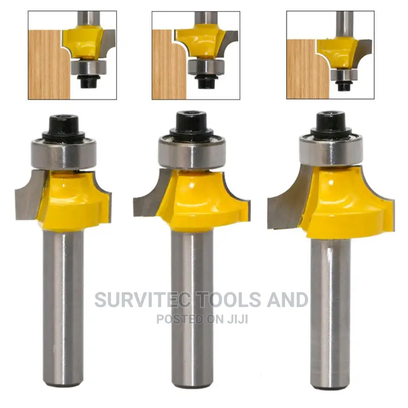 3pc Round Over Router Bits Set