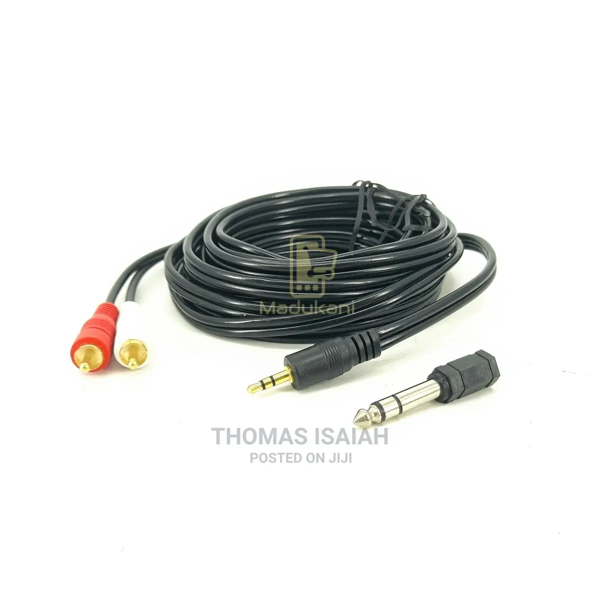 5m RCA to 3.5mm Jack Cable With 6.5mm Jack Adapter