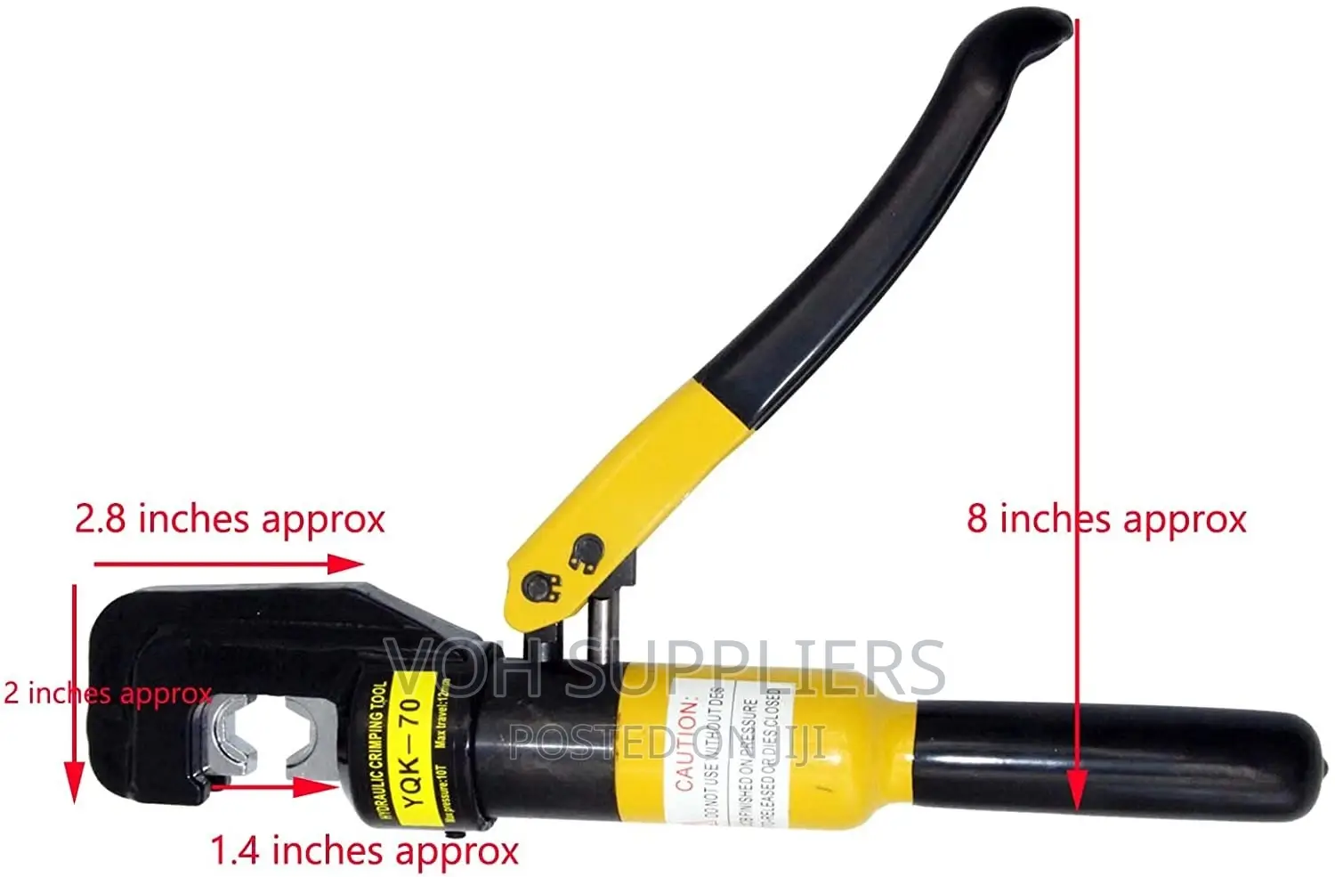 10 Ton Hydraulic Wire Battery Cable Lug Terminal Crimper
