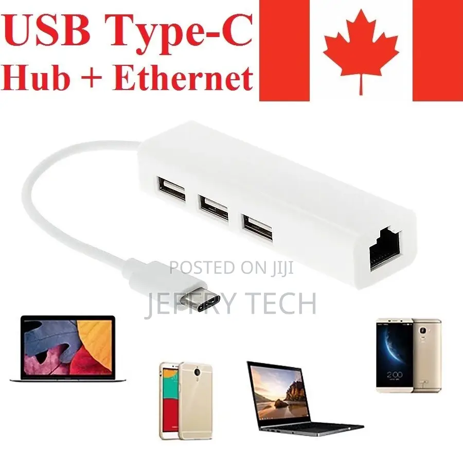 USB-C Type C to USB RJ45 Ethernet Lan Adapter Hub Cable PC C