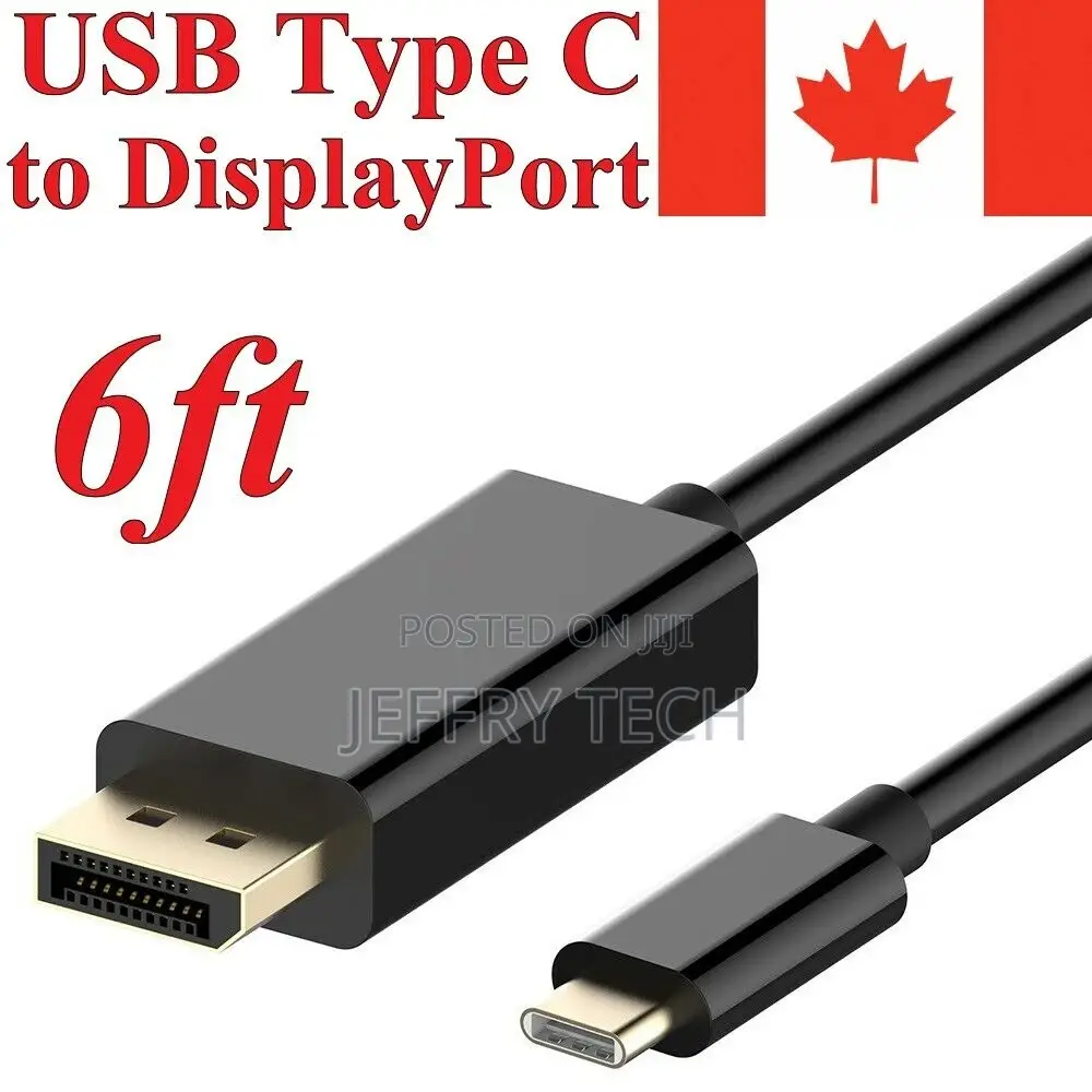 6FT USB Type C Male to Display Port Male Cable Adapter Conve