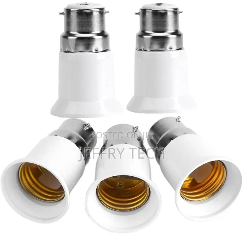 5 Pack B22 to E27 Adapter, B22 Male to E27 Female Socket Lig
