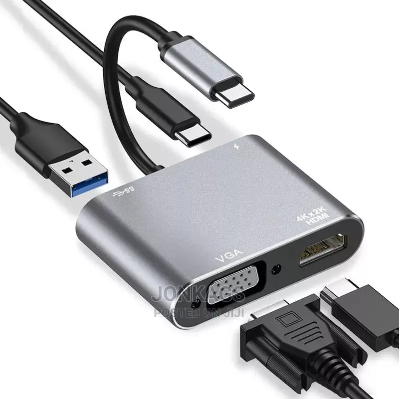 Type C to Vga, Hdmi, USB and Pd Hub