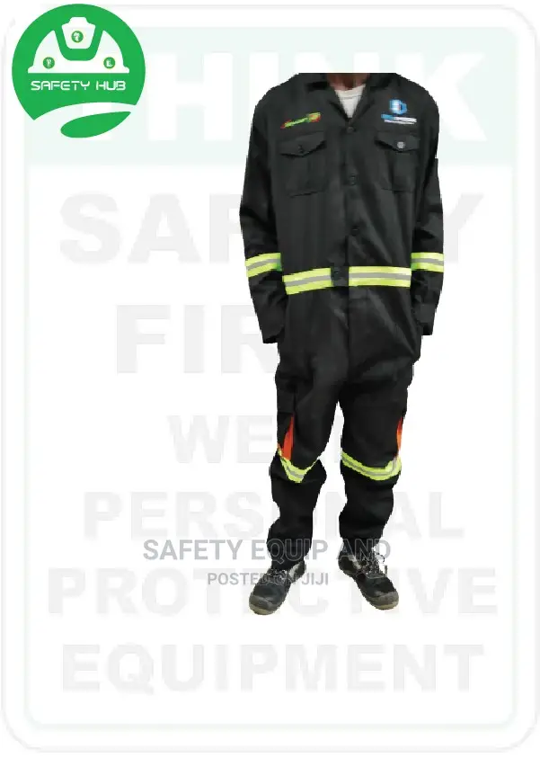 Black Branded Overall(Reflective)