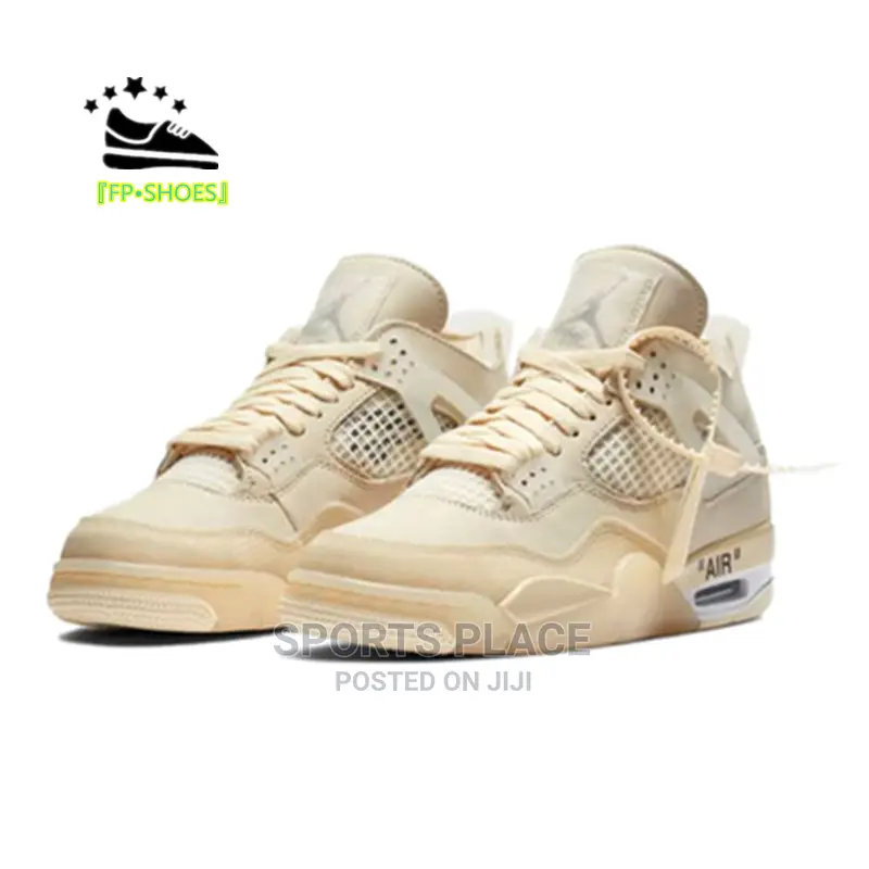Air Jordans Retro 4 Off-White "Cream/Sail' Sneakers
