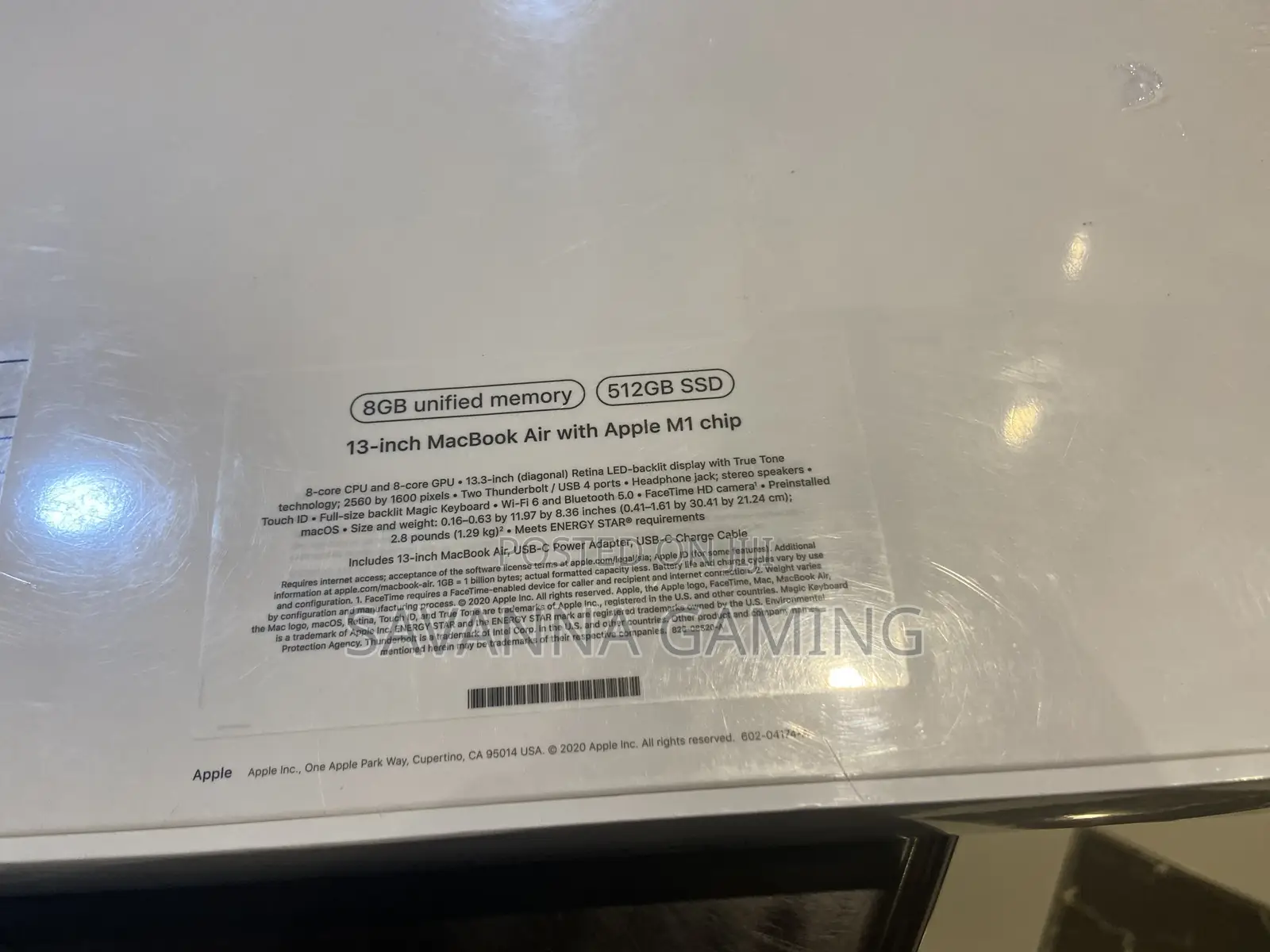 New Laptop Apple MacBook Air 2020 M1 8GB Intel Core M 512GB