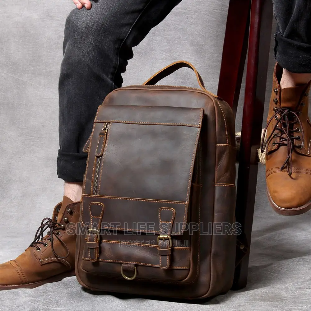 Crazy Horse Leather Laptop Backpack
