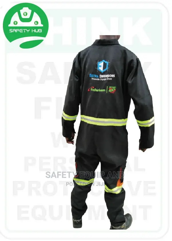 Black Reflective Overall With an Elastic