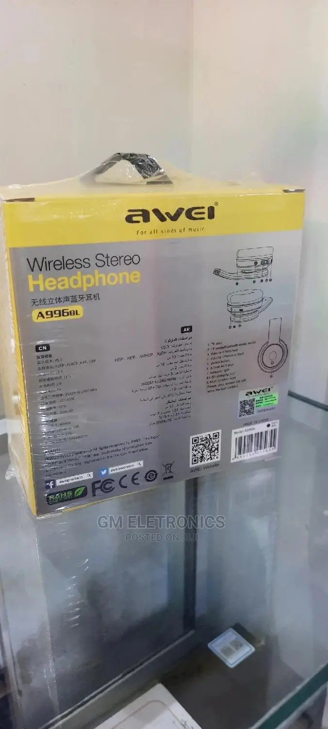 Awei A996BL Foldable Wireless Bluetooth Headphone(Black)