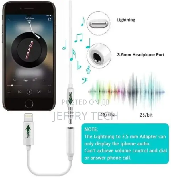For iPhone Headphone Adapter Jack 8 Pin to 3.5mm Aux Cord Do