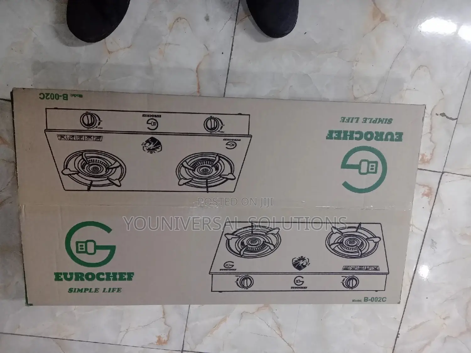 Glass Two Burner Gas Cooker With a Strong Glass Top