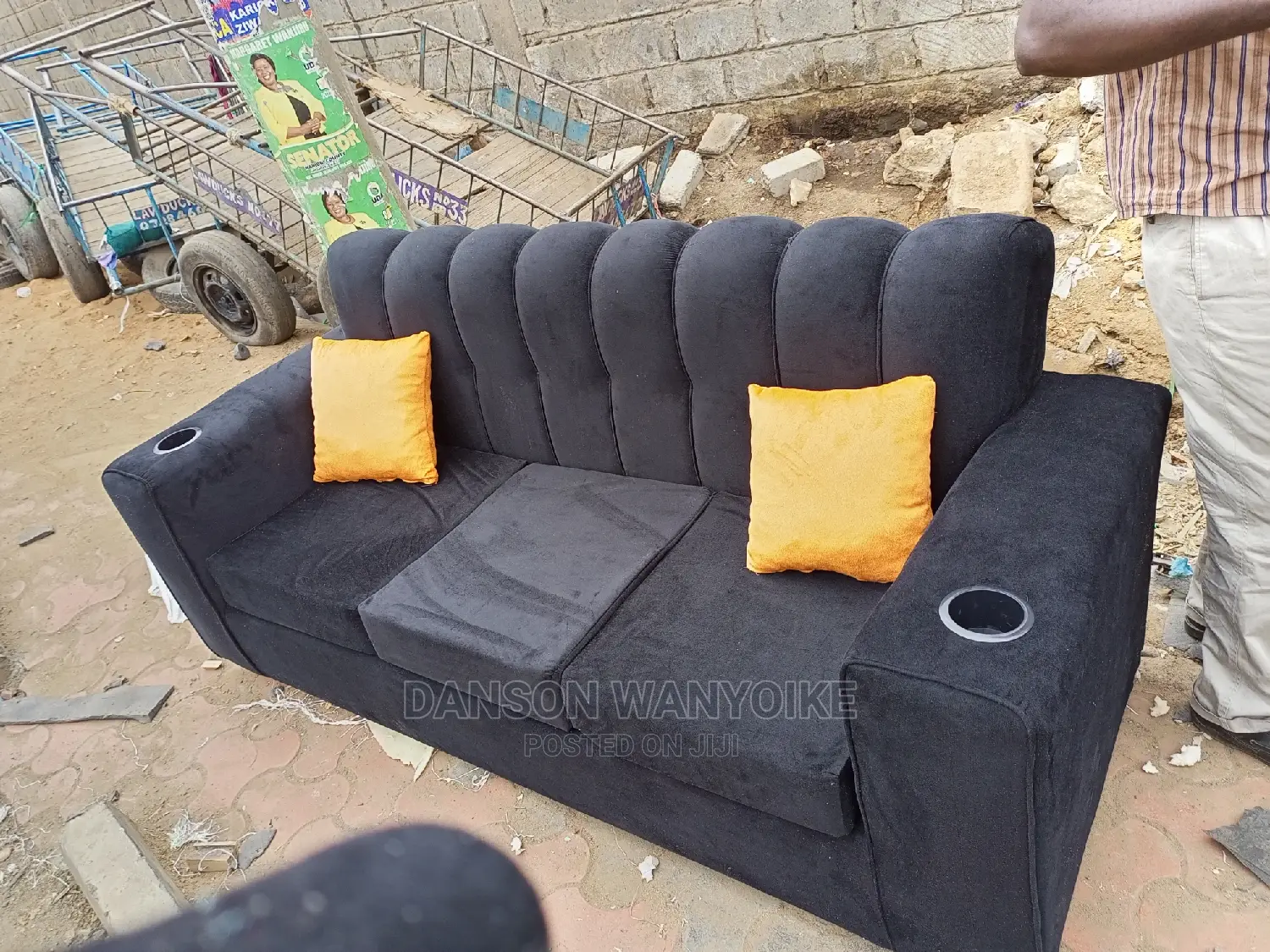 Three Seater Sofa With Cups on Sale