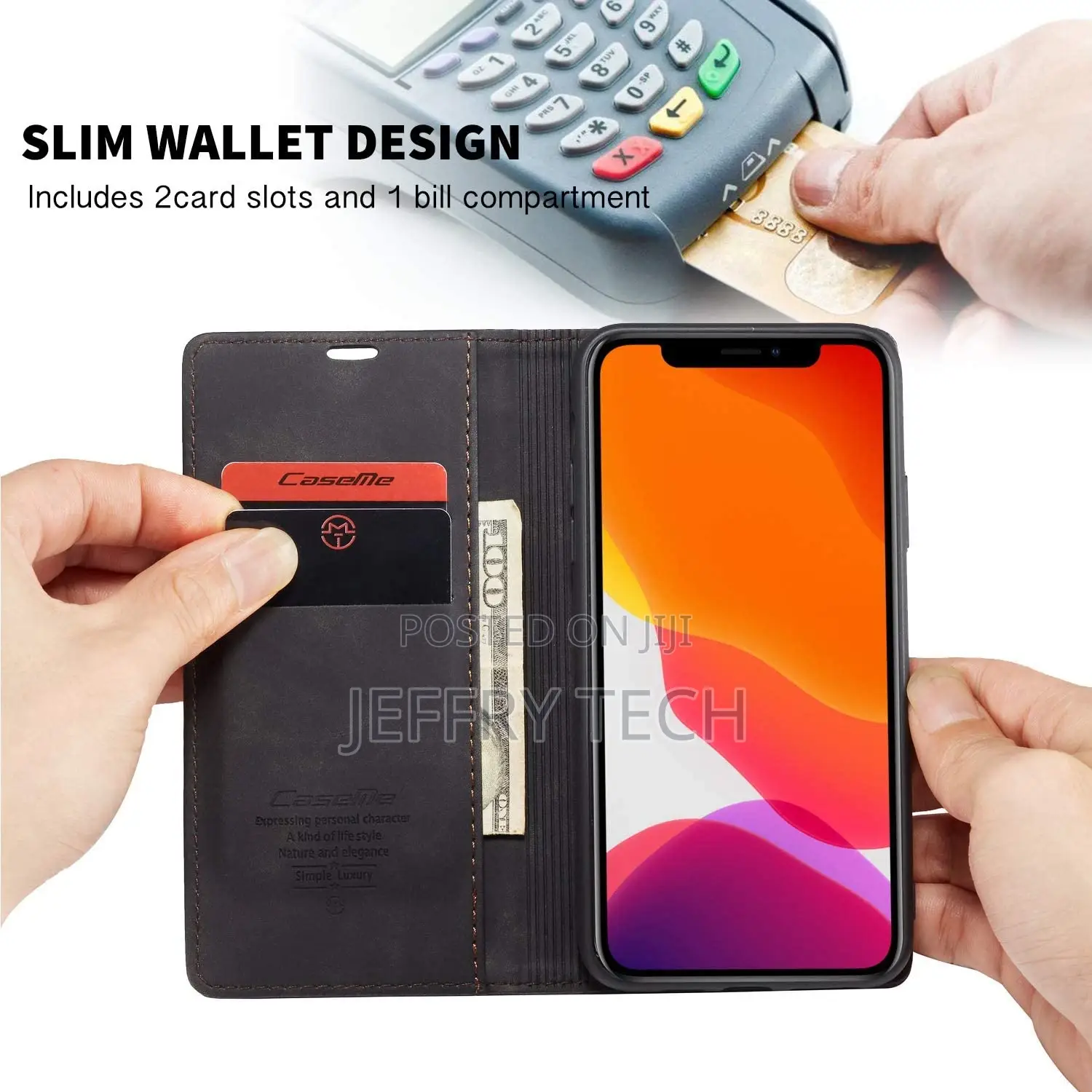 Case for iPhone 12 Pro Max, Vintage PU Leather Wallet Case C