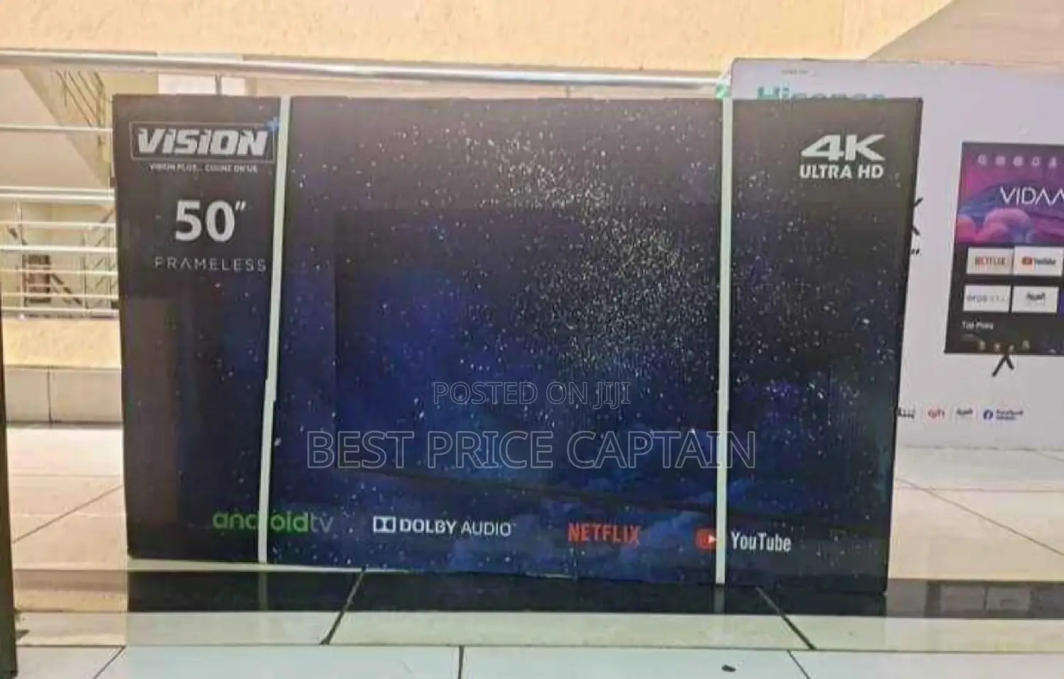 Vision Plus 50" Frameless Uhd Smart Android Tv - Black