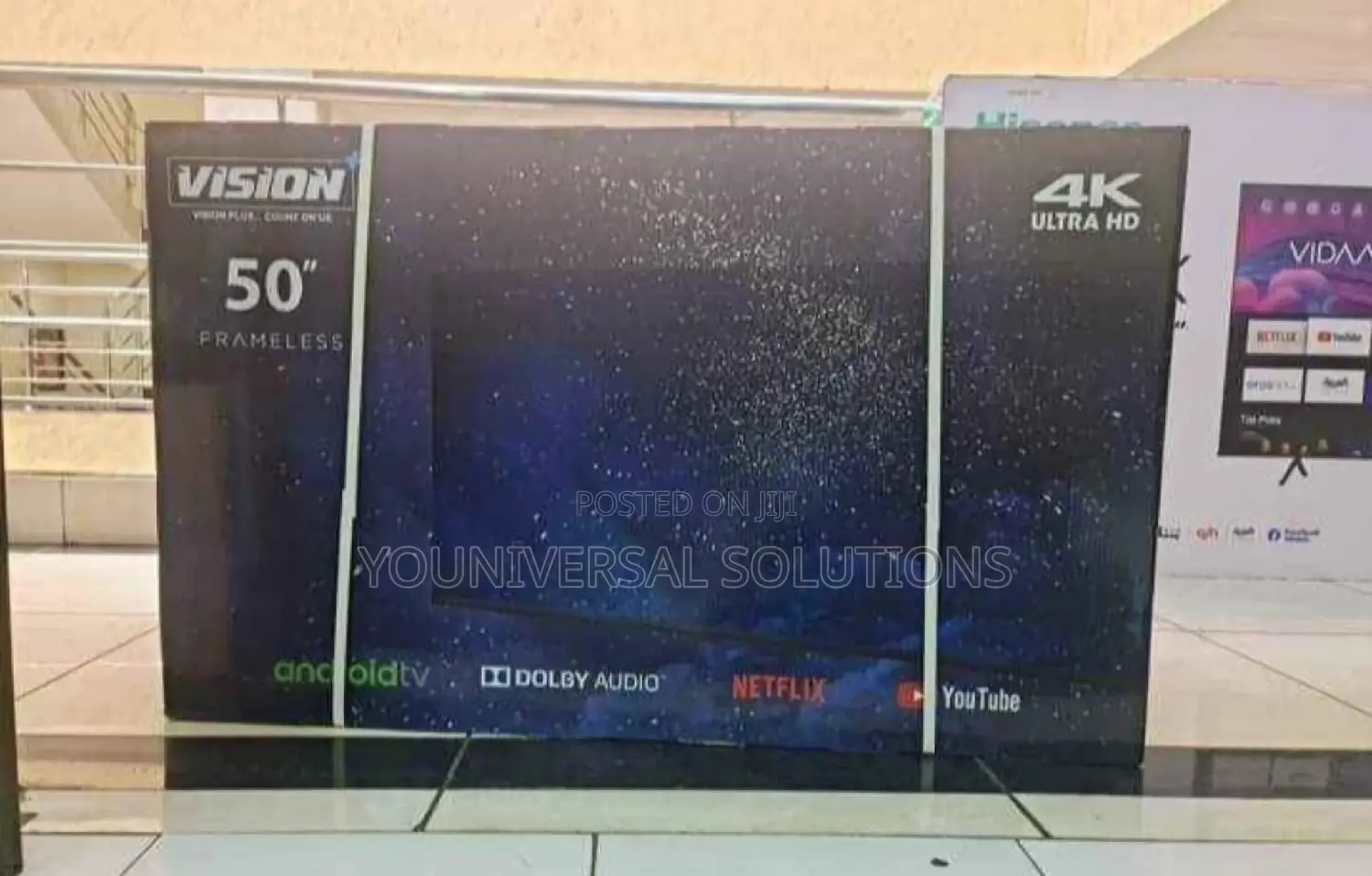 Vision Plus 50" Frameless Uhd Smart Android Tv - Black