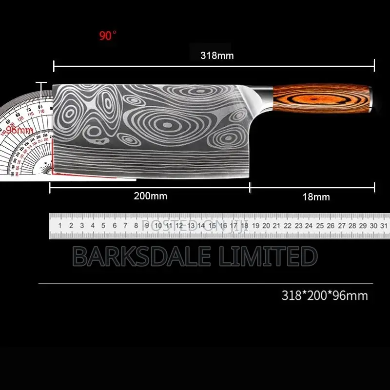 Stainless Steel Kitchen Cleaver Knife Meat Professional Chef