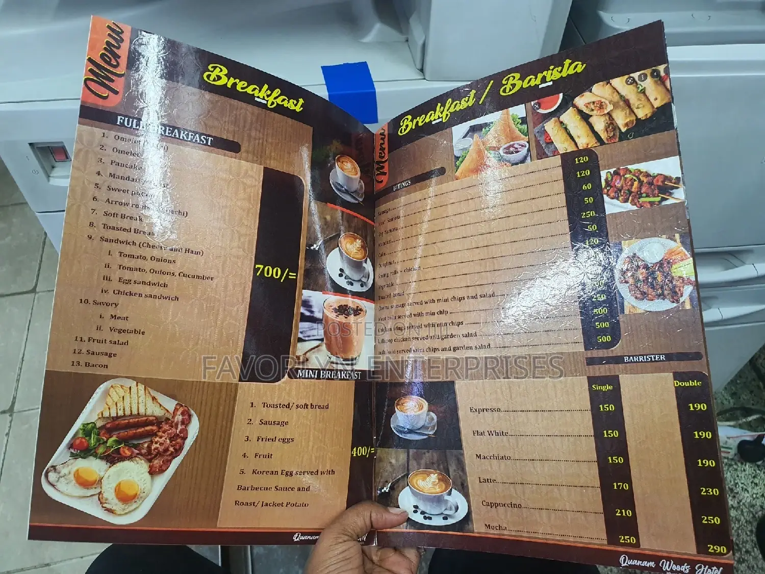 Quality Hotel Menu
