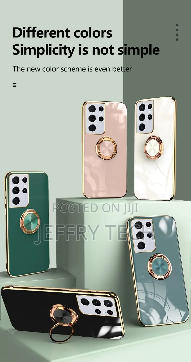 Luxury Ring Silicone Phone Case Samsung Galaxy S22 S21 S20