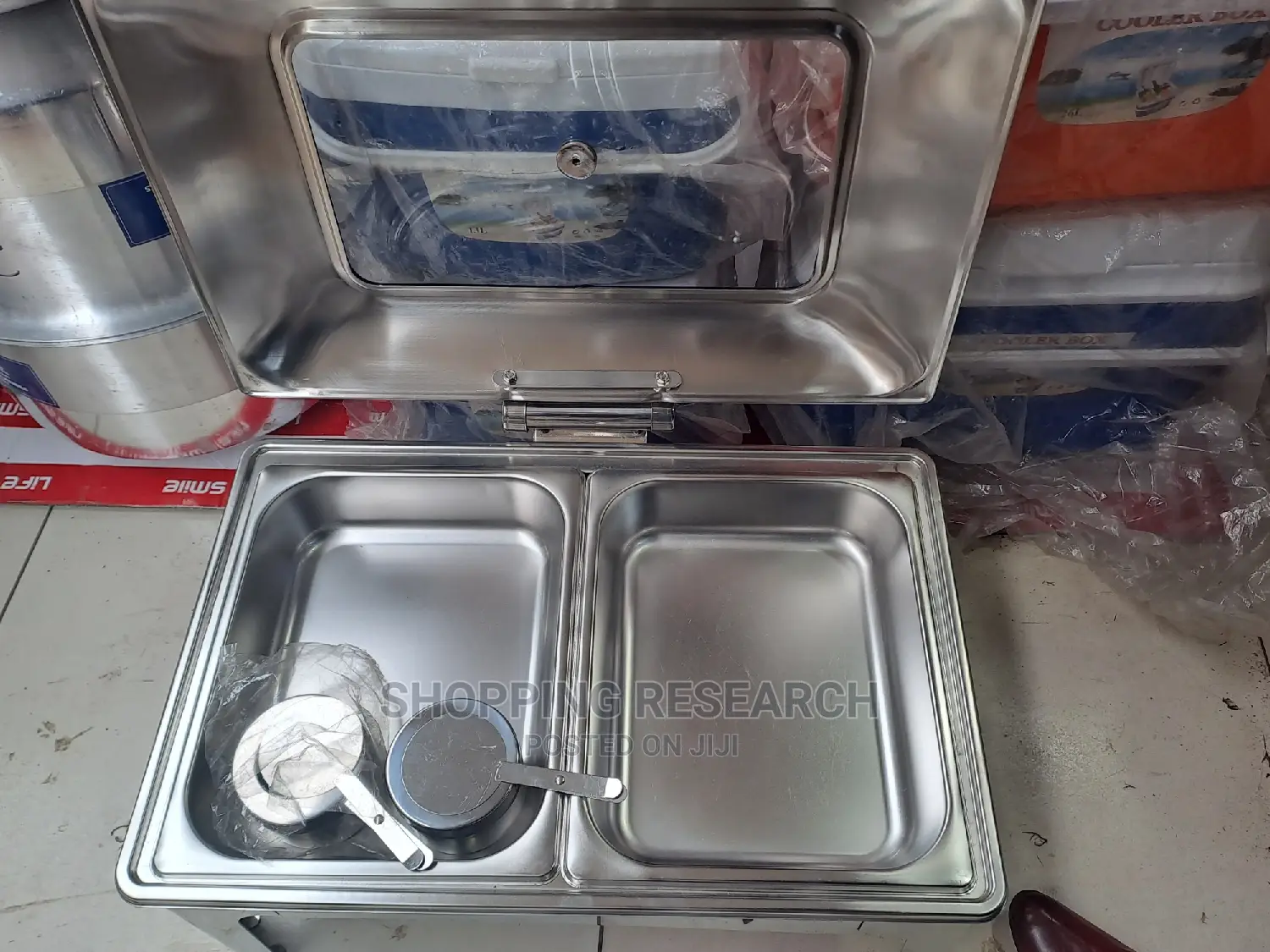 Rectangular Roll-top Chaffing Dish With Glass-stainless Stee